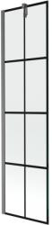 Mexen Next 1-szárnyú kádparaván 50 x 150 cm, fekete rácsos, gun gray polírozott - 895-050-000-00-77-66 (895-050-000-00-77-66)