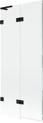 Mexen Lunar L fürdőkád paraván, 2 szárnyas, bal oldali, 80 x 150 cm, átlátszó, fekete - 897L-080-100-70-00-L (897L-080-100-70-00-L)