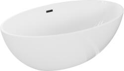 Mexen Nike szabadon álló fürdőkád 175 x 100 cm, fehér, fekete túlfolyó - 54071751000-70 (54071751000-70)