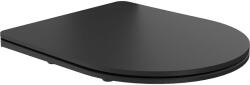 Mexen lassan záródó slim WC-ülőke, duroplast, fekete matt - 39100185 (39100185)