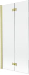 Mexen Mist 2 szárnyú baloldali kád paraván 90 x 150 cm, átlátszó, arany szálcsiszolt - 8A9-090-002-55-00-L (8A9-090-002-55-00-L)
