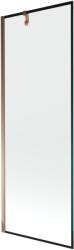 Mexen Next 1 szárnyú fürdőszobai paraván 70 x 150 cm, fekete keret, rózsaszín arany - 895-070-000-00-70-60 (895-070-000-00-70-60)