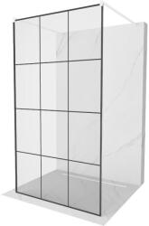 Mexen Kioto szabadon álló zuhanyfal 110 x 200 cm, fekete rács 8 mm, fehér - 800-110-002-20-77 (800-110-002-20-77)