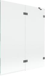 Mexen Lunar kétszárnyú, jobb oldali kádparaván, 140 x 150 cm, átlátszó, gun metal - 897-140-100-95-00-P (897-140-100-95-00-P)