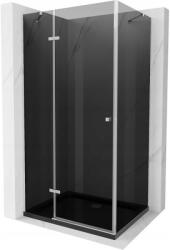 Mexen Roma nyíló zuhanykabin 120 x 80 cm, grafit, króm + Flat zuhanytálca, fekete - 854-120-080-01-40-4070 (854-120-080-01-40-4070)