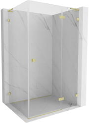 Mexen Lunar L jobbos, nyíló zuhanykabin 100 x 80 cm, átlátszó, arany szálcsiszolt - 834L-100-080-55-00-P (834L-100-080-55-00-P)