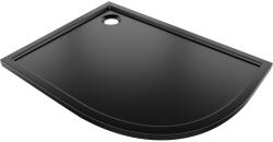 Mexen Flow félköríves aszimmetrikus vékony bal 90 x 80 cm, fekete matt - 46Q708090L (46Q708090L)