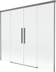 Mexen Rox kétszárnyú, tolható kádparaván 190 x 150 cm, átlátszó, gun metal - 8C9-190-002-95-00 (8C9-190-002-95-00)