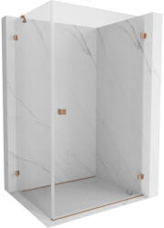 Mexen Lunar-B jobbos nyíló zuhanykabin 100 x 80 cm, átlátszó, kefeozott réz - 832-100-080-65-00-P (832-100-080-65-00-P)