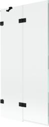 Mexen Lunar kétszárnyú fürdőkád paraván bal oldalra 90 x 150 cm, átlátszó, fekete - 897-090-100-70-00-L (897-090-100-70-00-L)
