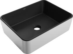 Mexen Catia munkalapra helyezhető mosdókagyló 48 x 37 cm, fekete matt/ezüst - 21314874 (21314874)