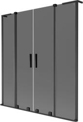 Mexen Velar L Duo kétajtós, tolózsanéros kádparaván 140 x 150 cm, grafit, fekete - 896-140-003-42-70 (896-140-003-42-70)