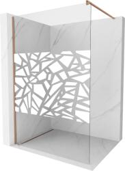 Mexen Kioto zuhanyfal Walk-in 140 x 200 cm, fehér minta 8 mm, selyemfényű réz - 800-140-101-65-85 (800-140-101-65-85)