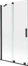 Mexen Velar 2-paneles toló fürdőkád paraván 100 x 150 cm, átlátszó, fekete - 896-100-000-01-70 (896-100-000-01-70)