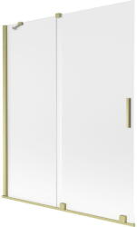 Mexen Velar 2-paneles toló zuhanyfal 140 x 150 cm, fagyott, arany kefélt - 896-140-000-31-55 (896-140-000-31-55)