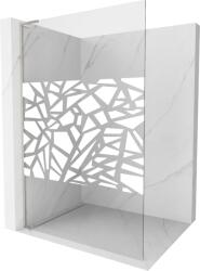Mexen Kioto L zuhanyfal Walk-in 90 x 200 cm, fehér mintázat, kefélt nikkel - 800-090-103-97-85 (800-090-103-97-85)