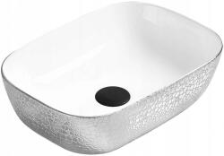 Mexen Rita 45 x 32 cm-es kézmosó tál, fehér/ezüst - 21084555 (21084555)