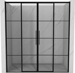 Mexen Rox Duo tolóajtós zuhanykabin 190 cm, fekete rácsos, fekete - 8C2-190-002-70-77 (8C2-190-002-70-77)