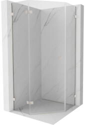 Mexen Lunar ötszögletű, nyíló zuhanykabin balos 100 x 100 cm, átlátszó, kefélt nikkel - 831-100L-100P-97-00-L (831-100L-100P-97-00-L)