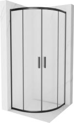 Mexen Rio félköríves zuhanykabin 90 x 90 cm, fagyott, fekete - 863-090-090-70-30 (863-090-090-70-30)