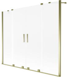 Mexen Velar Duo 2 szárnyas toló fürdőkád paraván 200 x 150 cm, matt, arany - 896-200-000-32-50 (896-200-000-32-50)