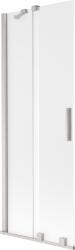 Mexen Velar kétrészes elhúzható fürdőkabin 75 x 150 cm, zúzmarázott, csiszolt nikkel - 896-075-000-31-97 (896-075-000-31-97)
