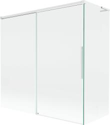 Mexen Rox L kád paraván 2-szárnyú tolóajtós 160 + 75 x 150 cm, átlátszó, fehér - 8C9L-160-075-20-00 (8C9L-160-075-20-00)
