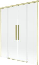 Mexen Rox 2-szárnyú, elhúzható kádparaván 150 x 150 cm, átlátszó, arany szálcsiszolt - 8C9-150-002-55-00 (8C9-150-002-55-00)