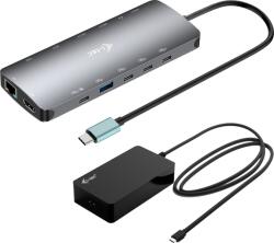 i-tec Metal C31NANOTRIPLEDOCKPD Vezetékes USB 3.2 Gen 1 (3.1 Gen 1) Type-C Szürke (C31NANOTRIPLED140) (C31NANOTRIPLED140)
