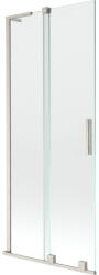 Mexen Velar L 2-szárnyú tolható fürdőszobai paraván 85 x 150 cm, átlátszó, kefezett nikkel - 896-085-003-01-97 (896-085-003-01-97)