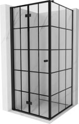 Mexen Mist-F összecsukható zuhanykabin bal 120 x 120 cm, fekete rács, fekete - 8A6T-120-120-70-77-L (8A6T-120-120-70-77-L)