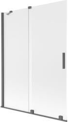 Mexen Velar kétszárnyú, toló kádkabin, 130 x 150 cm, homályos, kefélt gun gray - 896-130-000-31-66 (896-130-000-31-66)