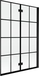 Mexen Mist kádparaván 2-szárnyú jobb 120 x 150 cm, fekete rács, fekete - 8A9-120-002-70-77-P (8A9-120-002-70-77-P)