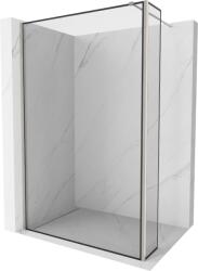 Mexen Kioto zuhanyfal Walk-in 120 x 30 cm, fekete keret, matt nikkel - 800-120-212-97-70-030 (800-120-212-97-70-030)