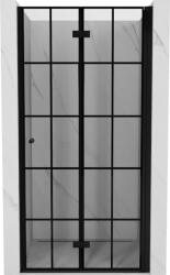 Mexen Mist-F összecsukható zuhanyajtó jobbos 80 cm, fekete rács, fekete - 8A6-080-000-70-77-P (8A6-080-000-70-77-P)