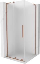 Mexen Velar L tolóajtós zuhanykabin 100 x 100 cm, fagyott, kefélt réz - 871-100-100-33-65 (871-100-100-33-65)