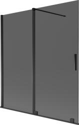 Mexen Velar kétszárnyú tolóajtós fürdőszobai paraván 150 x 150 cm, grafit, fekete - 896-150-000-41-70 (896-150-000-41-70)