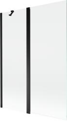 Mexen Mist 2-szárnyú fürdőkádparaván 130 x 150 cm, átlátszó, fekete - 8A9-130-011-70-00 (8A9-130-011-70-00)