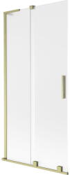 Mexen Velar L kádparaván 2-szárnyú toló 95 x 150 cm, zúzmara, arany kefélt - 896-095-003-31-55 (896-095-003-31-55)