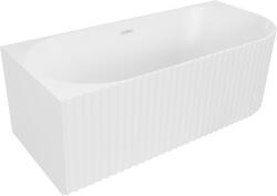 Mexen Gia szabadon álló sarokbordázott bal oldali kád 170 x 80 cm, fehér matt, fehér túlfolyó - 52701708001L-20 (52701708001L-20)