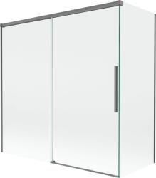 Mexen Rox 2-szárnyú, toló rendszerű kádparaván 160 + 70 x 150 cm, átlátszó, gun metal - 8C9-160-070-95-00 (8C9-160-070-95-00)
