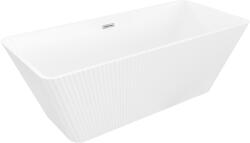 Mexen Tava szabadon álló, bordázott kád 170 x 75 cm, fehér, krómozott túlfolyó - 52851707500-01 (52851707500-01)