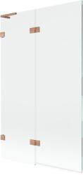 Mexen Lunar L baloszparaván, kétszárnyú, balos, 110 x 150 cm, átlátszó, kefe réz - 897L-110-100-65-00-L (897L-110-100-65-00-L)