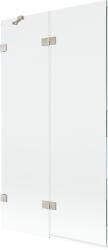 Mexen Lunar 2 szárnyas bal oldali fürdőkádparaván 100 x 150 cm, átlátszó, csiszolt nikkel - 897-100-100-97-00-L (897-100-100-97-00-L)