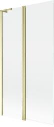 Mexen Mist L fürdőkád paraván, 2-szárnyú, 100 x 150 cm, átlátszó, arany szálcsiszolt - 8A9L-100-011-55-00 (8A9L-100-011-55-00)