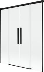 Mexen Rox 2-szárnyú zuhany paraván 140 x 150 cm, átlátszó, fekete - 8C9-140-002-70-00 (8C9-140-002-70-00)