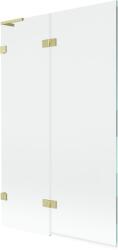 Mexen Lunar L kétszárnyú bal oldali kádparaván, 110 x 150 cm, átlátszó, arany kefe - 897L-110-100-55-00-L (897L-110-100-55-00-L)