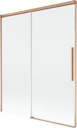 Mexen Rox kádparaván 2-szárnyú toló 140 x 150 cm, átlátszó, kefélt réz - 8C9-140-001-65-00 (8C9-140-001-65-00)