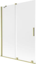 Mexen Velar kádparaván 2-szárnyú toló 130 x 150 cm, dér, arany kefe - 896-130-000-31-55 (896-130-000-31-55)