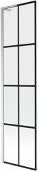 Mexen Next L fürdőkád paraván 1-szárnyú 50 x 150 cm, fekete rács, króm - 895-050-000-03-77-01 (895-050-000-03-77-01)